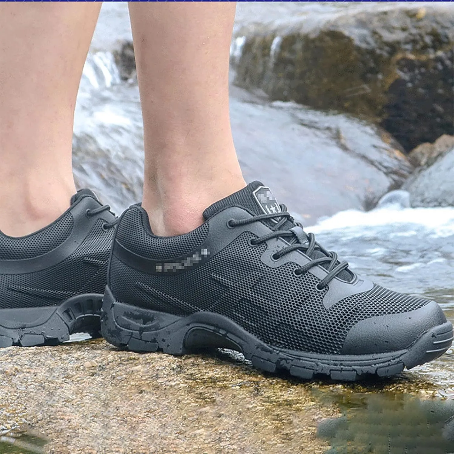 Outdoor Men's Tactical Military Boots, Comfortable Shock Absorption Non-slip Rubber Sole Combat Desert Boots, for Lightweight Breathable Hiking Shoes