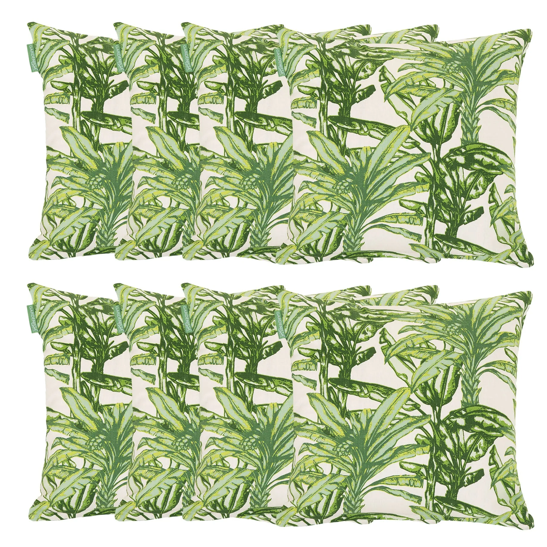 Outdoor Water Resistant Cotton Canvas Printed Scatter Cushions - Fern