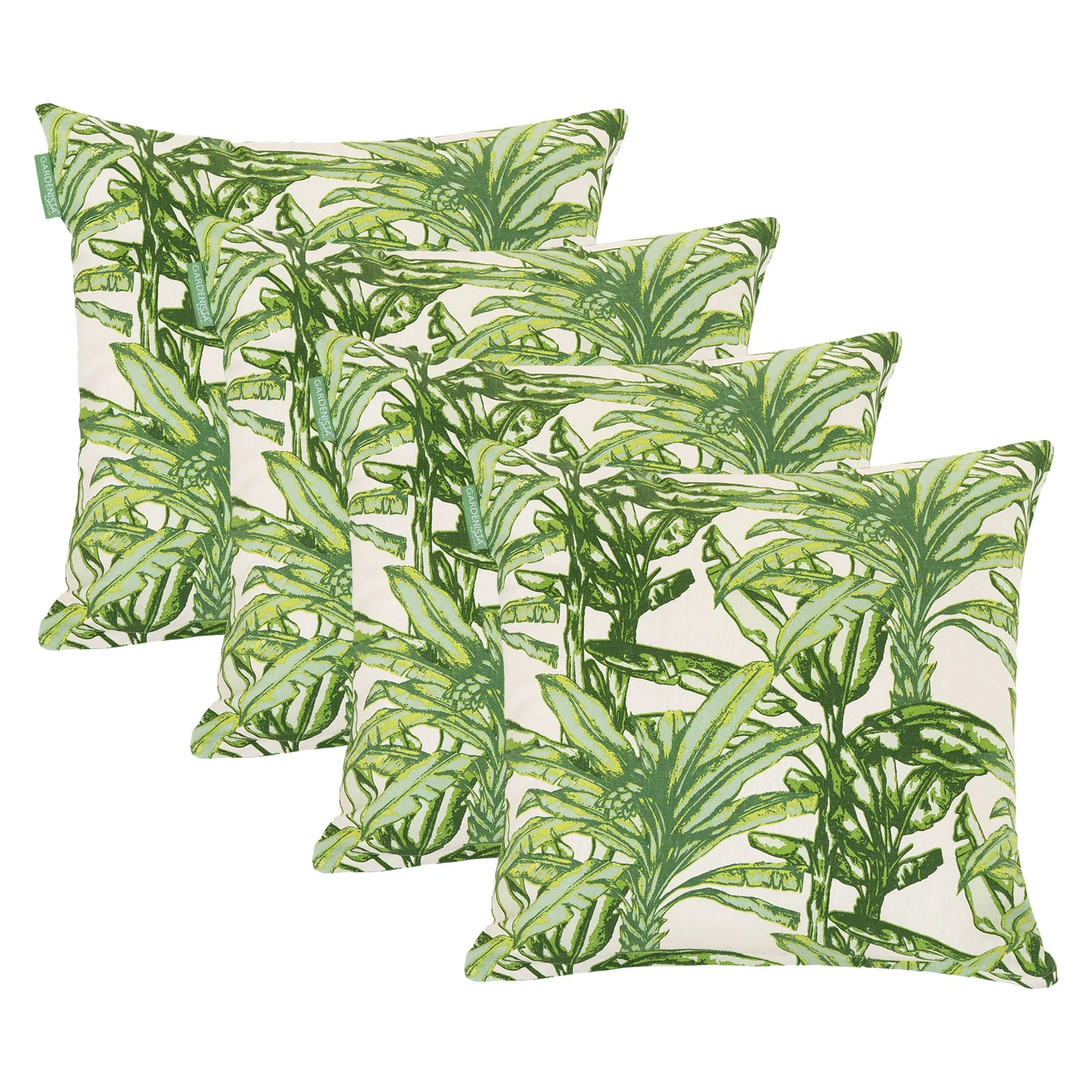 Outdoor Water Resistant Cotton Canvas Printed Scatter Cushions - Fern