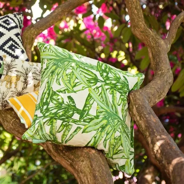 Outdoor Water Resistant Cotton Canvas Printed Scatter Cushions - Fern