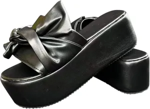 Platform Sandals Women, Cute Bowknot Beach Sandals, Comfortable Wide Width Summer Sandal Dressy 2025 Open Toe Slides