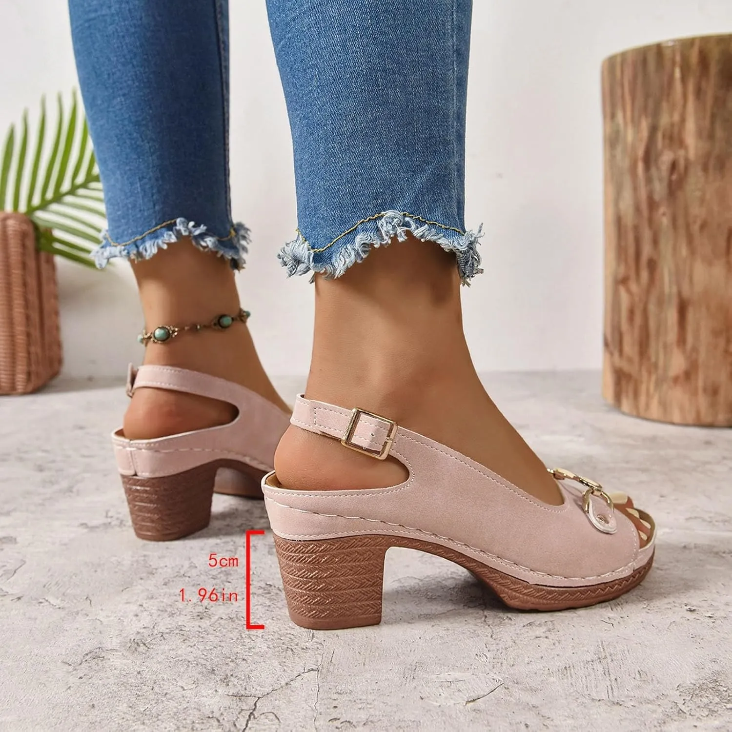Platform Sandals Women Espadrille Wedge Casual Slippers Open Toe Dressy Heels Summer Slingback Wide Beach High Espadrilles Slip on Cute Slip-on Adjustable Buckle Ankle Strap Shoes Wedges