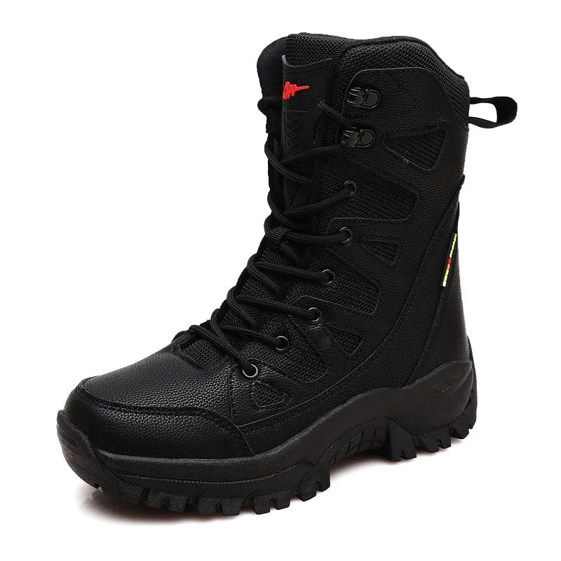 Plush Men Lace Up Casual High Top Snow Boots