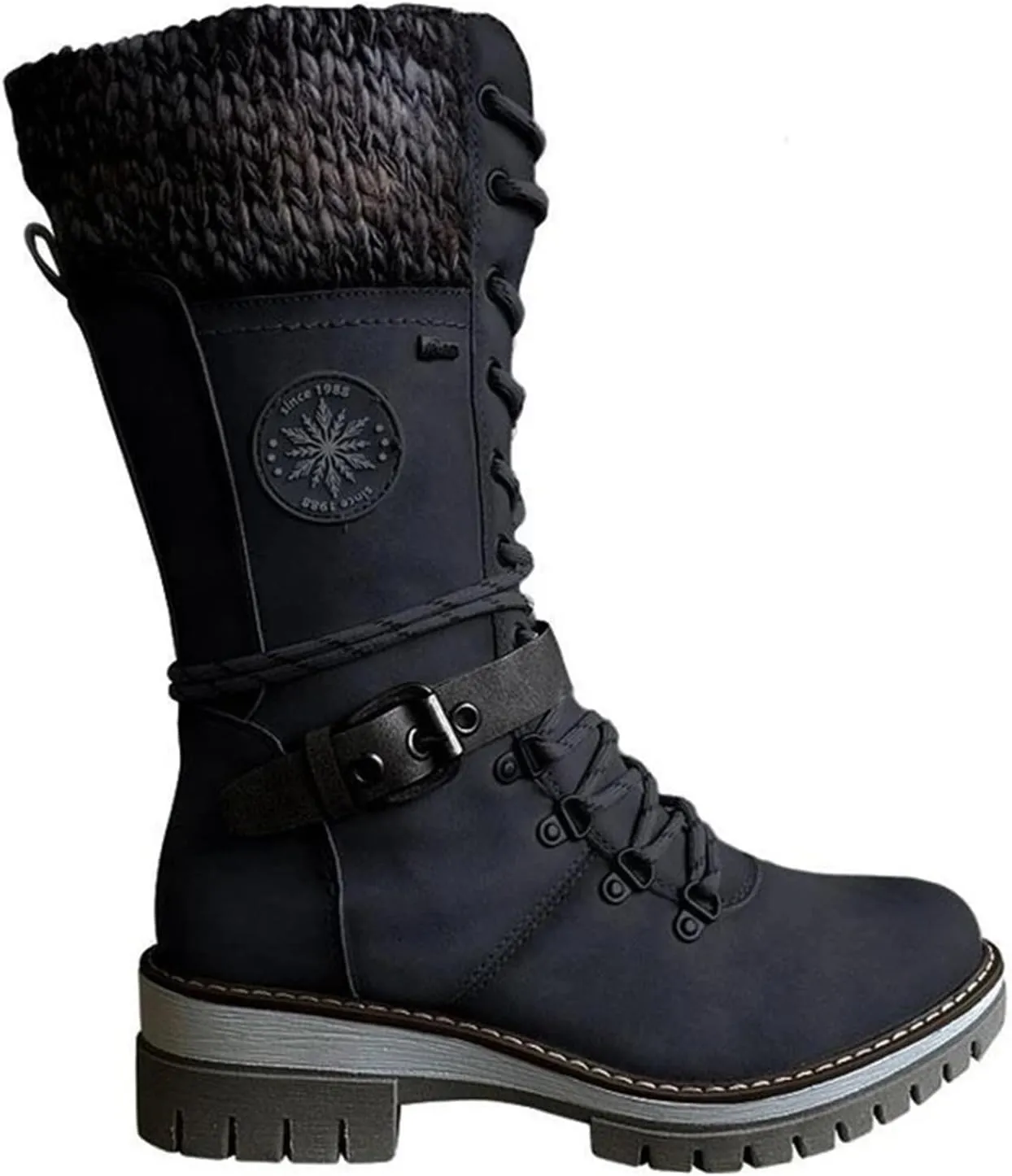 Plush Warm Cotton Shoes Wear And Anti Slip Snow Boots Five Finger Cotton Shoes Outdoor Sports Womens Mid Calf Size7