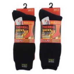Polar Extreme Heat Men's Solid Black Socks