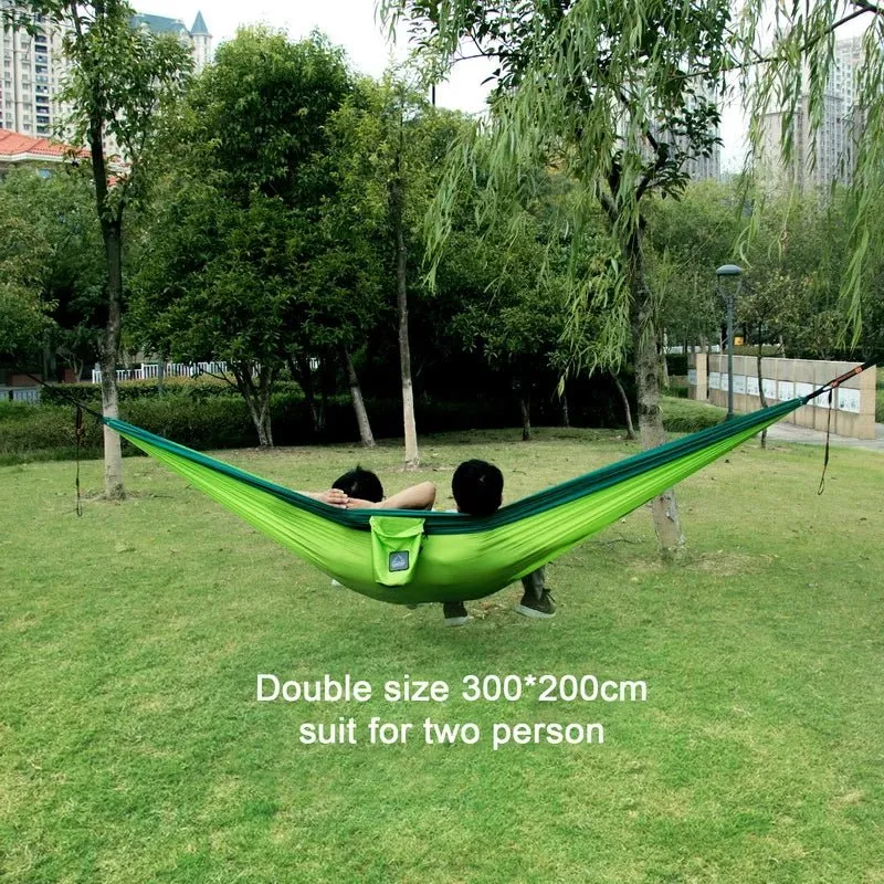 Portable Nylon  Outdoor Camping Hammock - Single/Double Size
