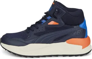 PUMA Unisex-Child Shoes X-Ray Speed Mid Winter Sneaker, Peacoat-Victoria Blue-Nasturtium, 4 US Big Kid