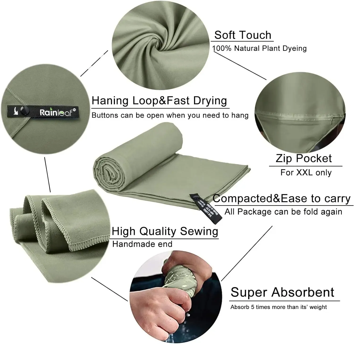 Quick-Dry Lightweight Microfiber Gym & Beach Towel