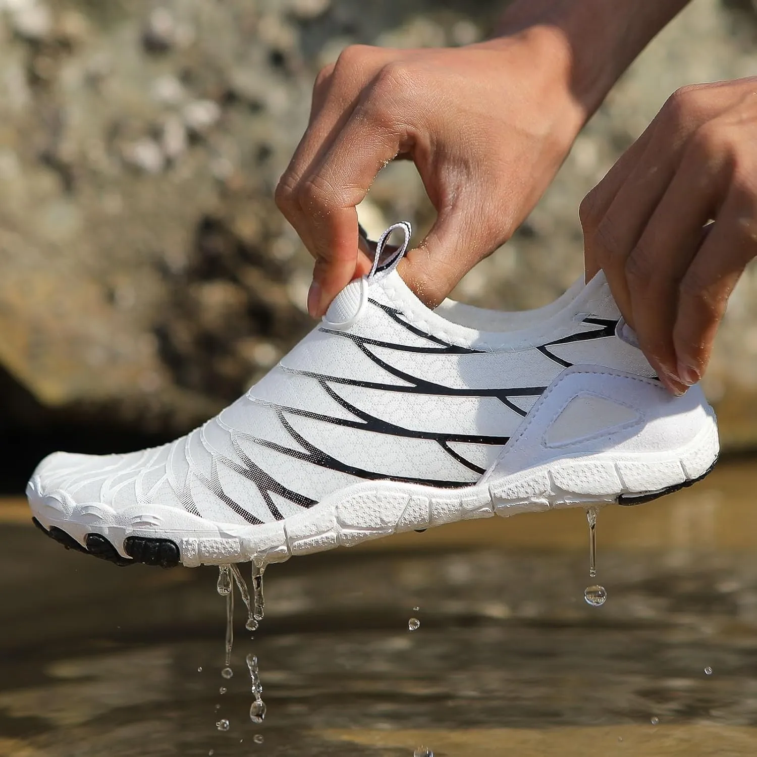 Quick-Dry Water Barefoot Shoes,Aqua Socks for Swim Beach Pool Surf Yoga for Women Men Lightweight Summer Couple Indoor Non Slip Sports Shoes Water Friendly Diving Wading Shoe for Men Women