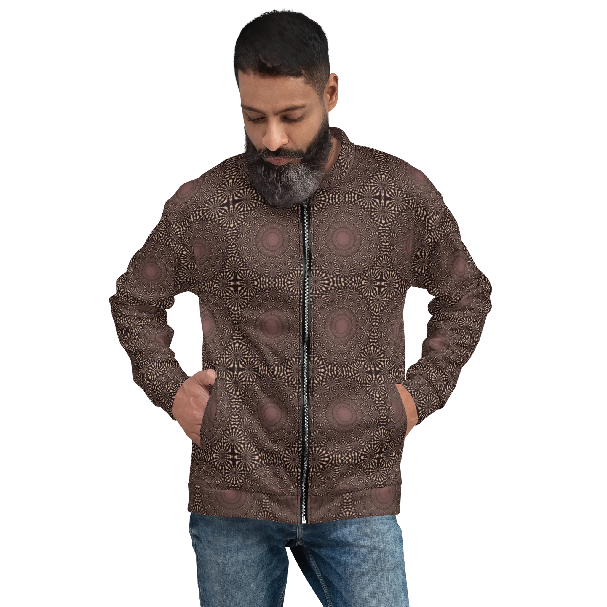 Recursia Desert Dream Men's Bomber Jacket In Pink