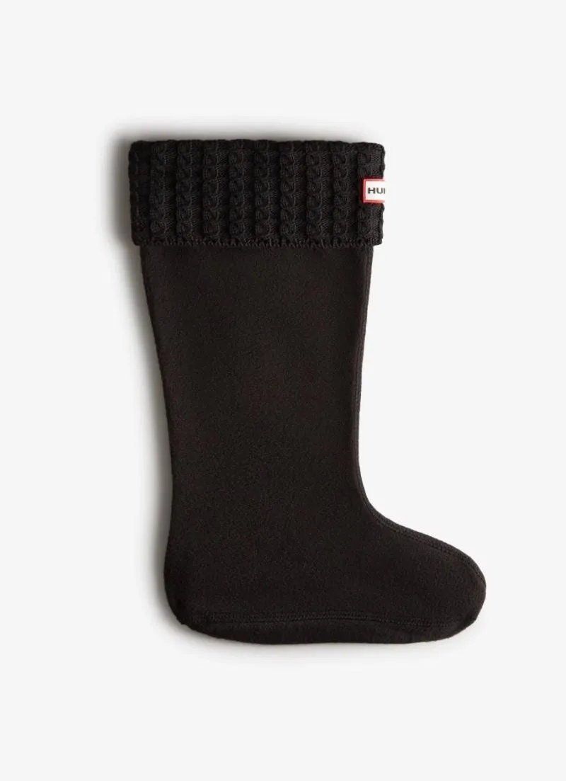 Recycled Mini Cable Knitted Cuff Tall Boot Socks