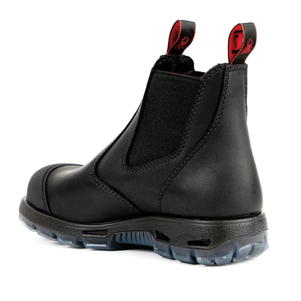 Redback Boots® USBBKSC65 Working Boots, 6.5, Black, Steel Toe, Leather Upper, Polyurethane Outsole