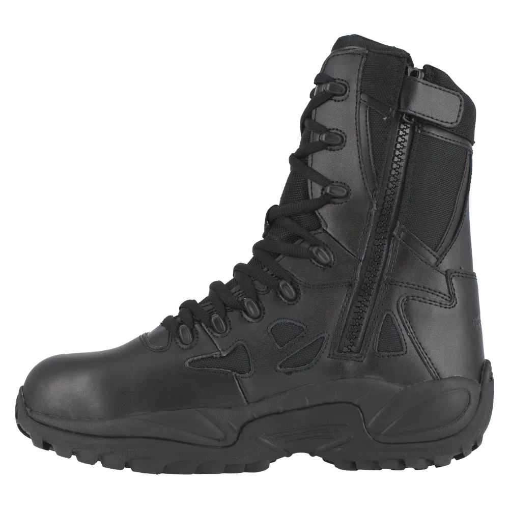 Reebok RB8874 Men's Rapid Response RB Composite Toe Tactical Boots - Side Zip - Black