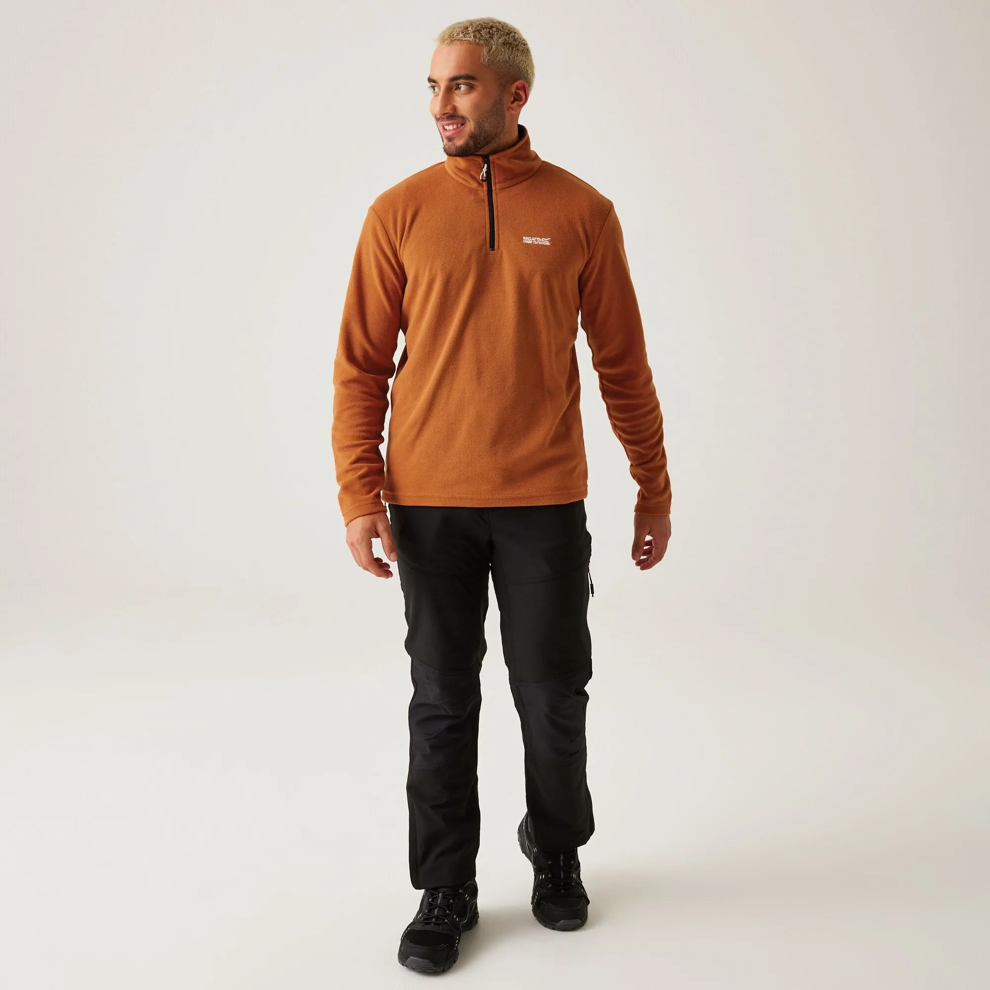 Regatta Mens Thompson Lightweight Half Zip Fleece-BURNT