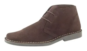 Roamers M420 Dark Brown 2 Eyelets Mens Suede Desert Boots