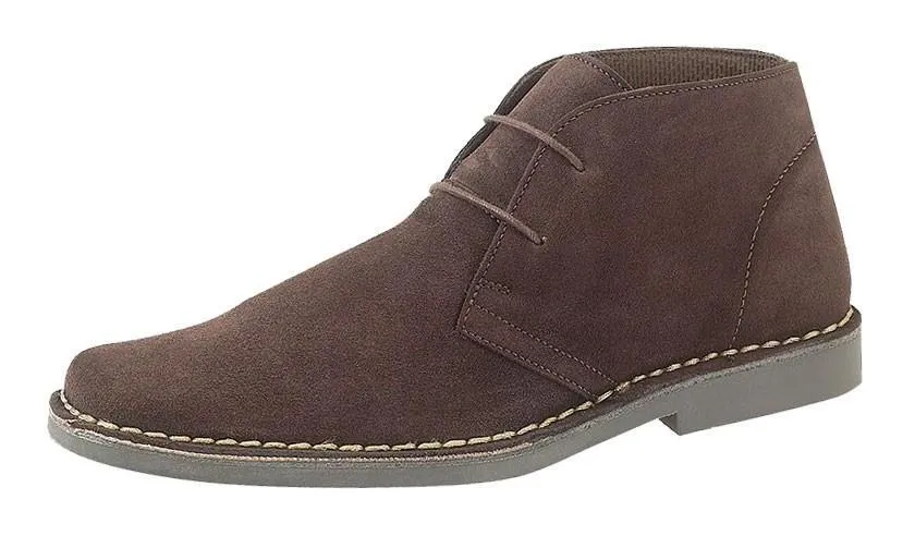 Roamers M420 Dark Brown 2 Eyelets Mens Suede Desert Boots