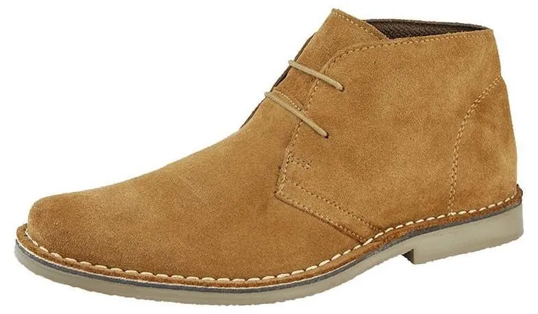 Roamers M420 Sand 2 Eyelets Mens Suede Desert Boots