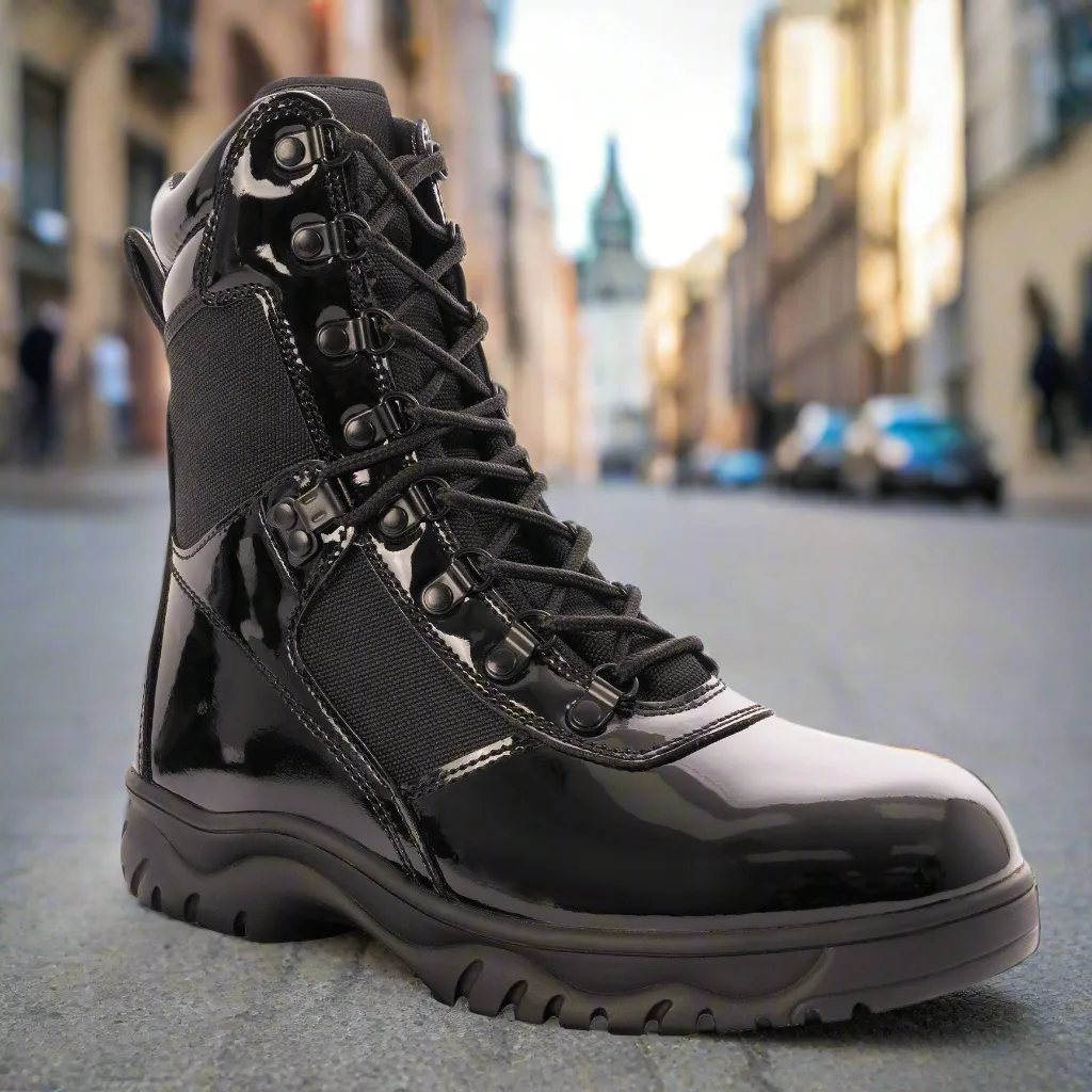 Rothco Forced Entry High-Gloss Tactical Boot with Side Zipper - 8 Inch