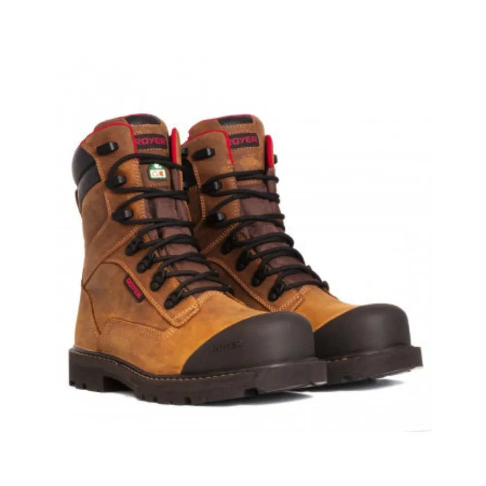 Royer Revolt Men's 8" Waterproof Composite Toe Work Boot With Vibram - Brown 8990RT