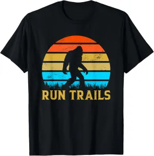Run Trails Bigfoot Runner Yeti Believer Running Sasquatch T-Shirt