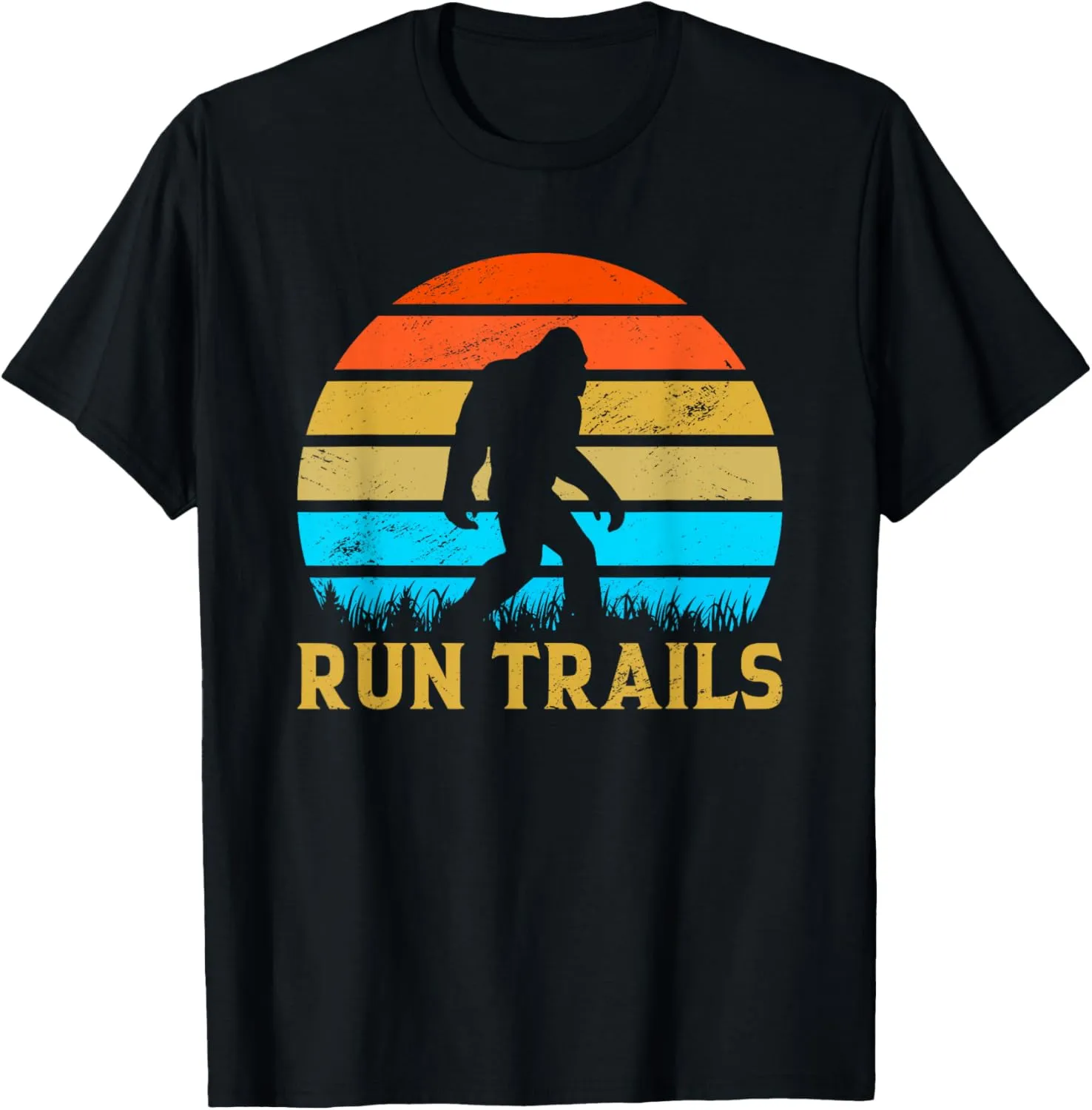 Run Trails Bigfoot Runner Yeti Believer Running Sasquatch T-Shirt