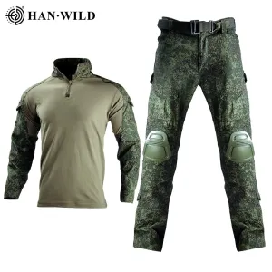 Russian Tactical Camouflage Uniform  pads Military Combat Suits Working Hunting Clothes