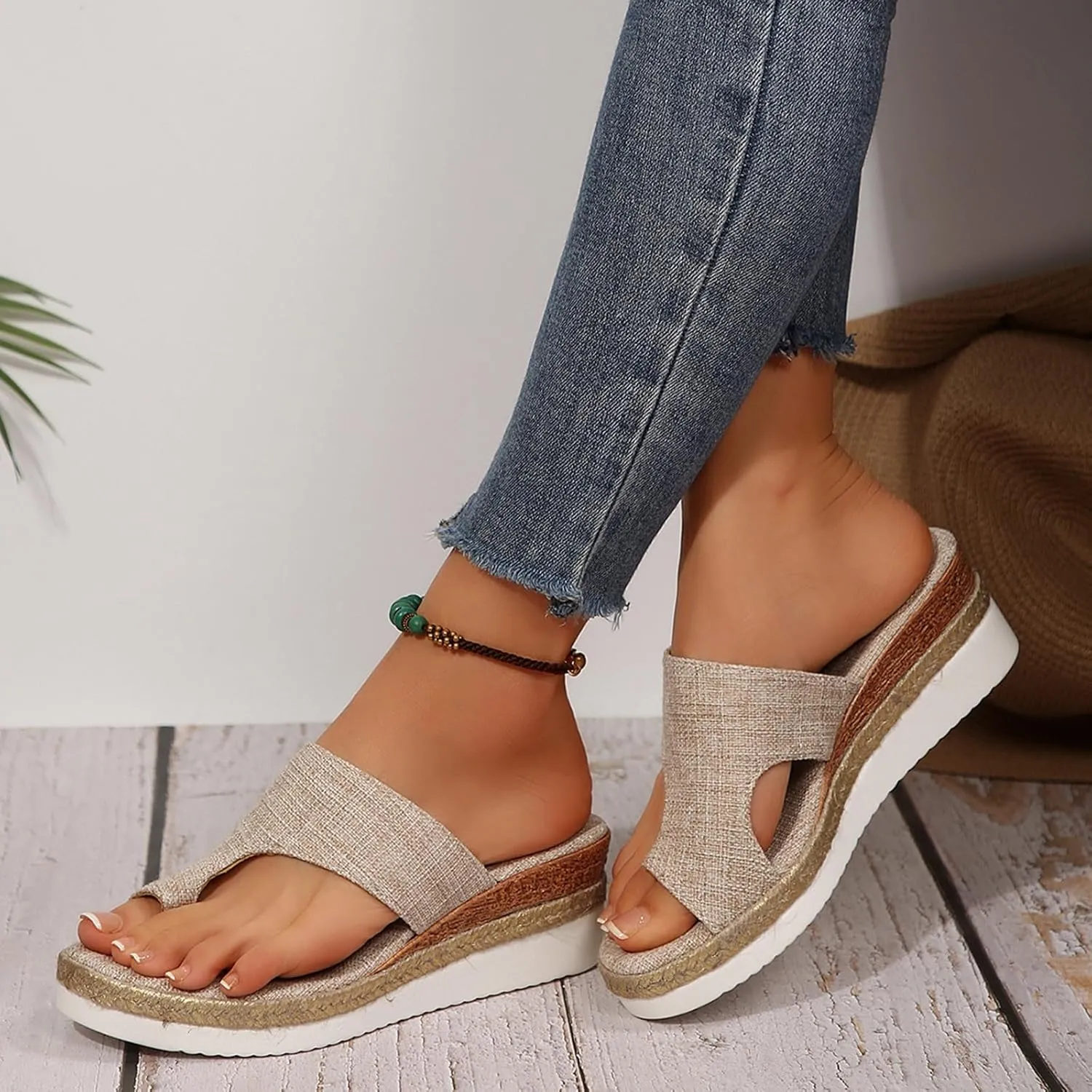 Sandals For Women 2025 Beach,Womens Sandals Comfort Dressy Toe Ring Slide Sandals Outdoor Beach Travel Platform Shoes