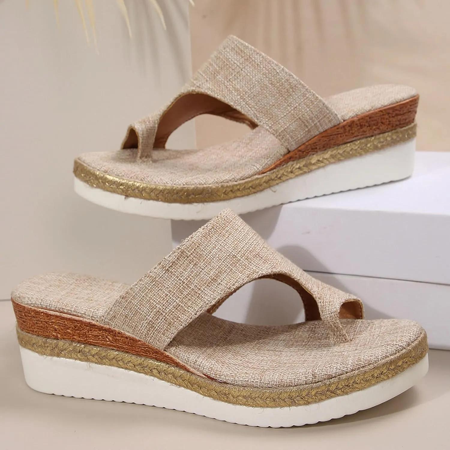 Sandals For Women 2025 Beach,Womens Sandals Comfort Dressy Toe Ring Slide Sandals Outdoor Beach Travel Platform Shoes