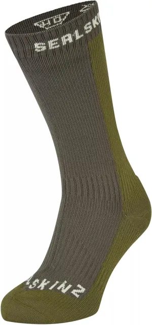 SEALSKINZ Starston Waterproof Cold Weather Mid Length Sock | Olive | Large