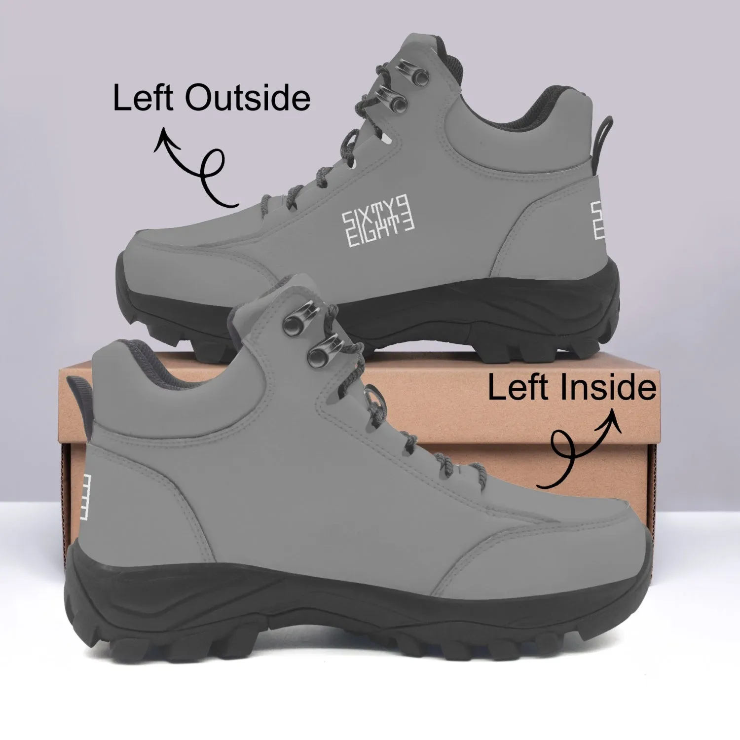 Sixty Eight 93 Logo White Grey High Top Boots