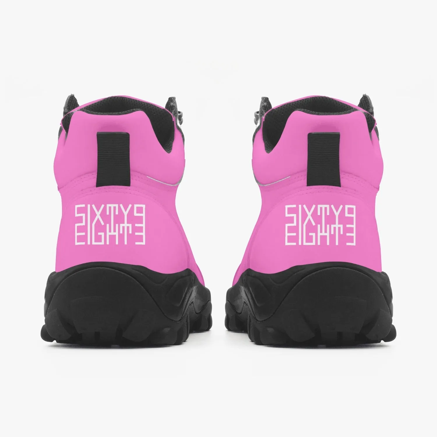 Sixty Eight 93 Logo White Pink High Top Boots