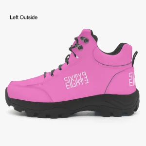 Sixty Eight 93 Logo White Pink High Top Boots