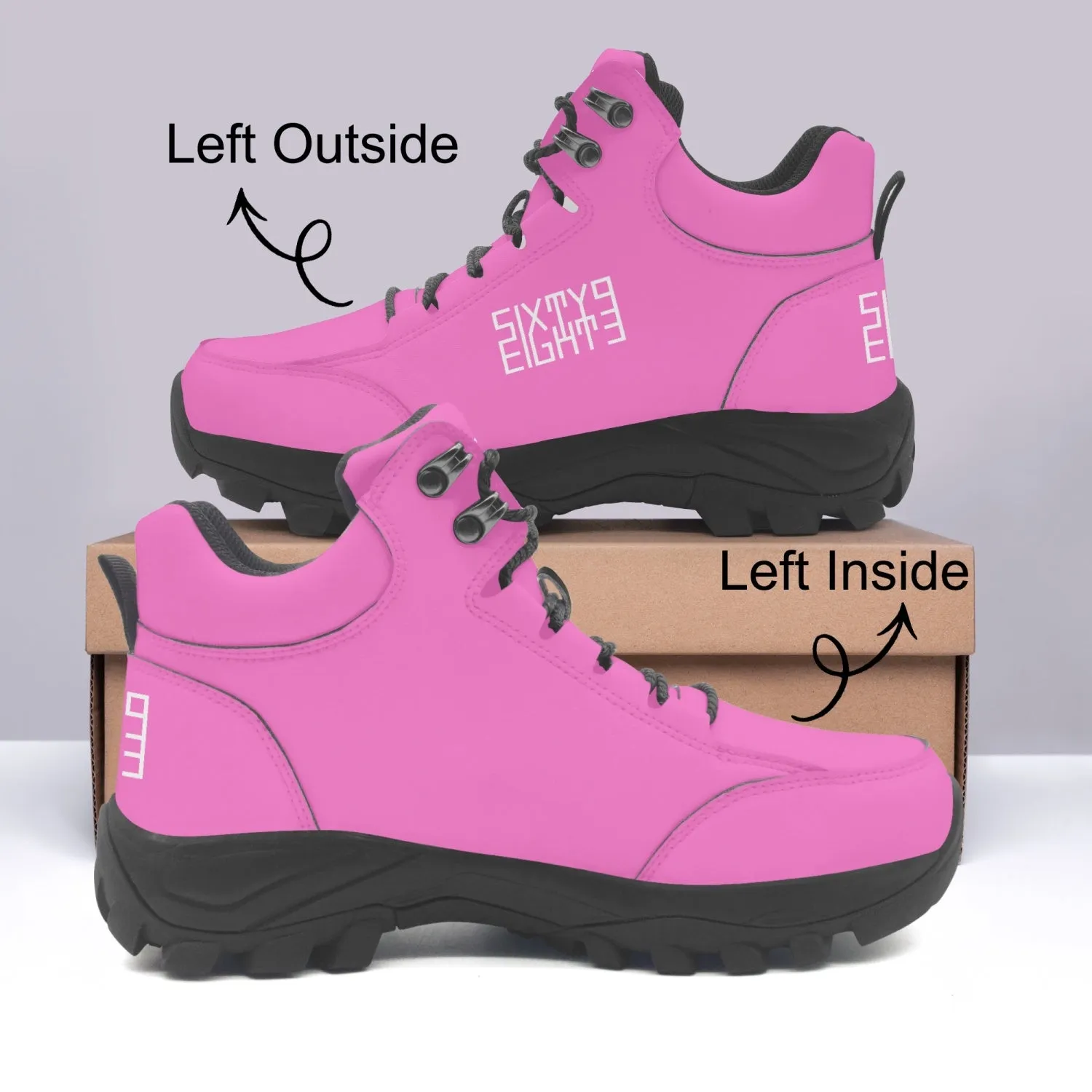 Sixty Eight 93 Logo White Pink High Top Boots