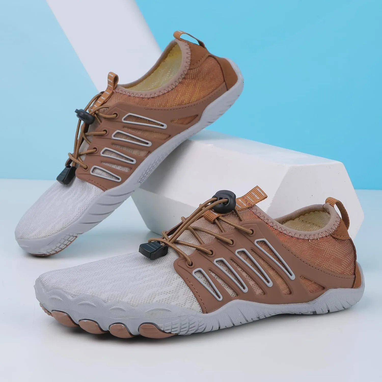 Smoneyful Hike Barefoot Shoes for Women Men, Breathable, Non-Slip Athletic Footwear, Wide Toe Water Shoes, Grounding Shoes and Grounding Barefoot Shoes for Barefoot Womens