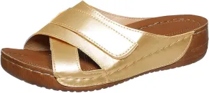 Smoneyful Womens Sandals 2025 Summer Dressy Platform Wedge Espadrille Open Toe Wedge Heels Anti Slip Comfortable Casual Walking Orthopedic Boho Beach Uptown Sunset Slide Sandals