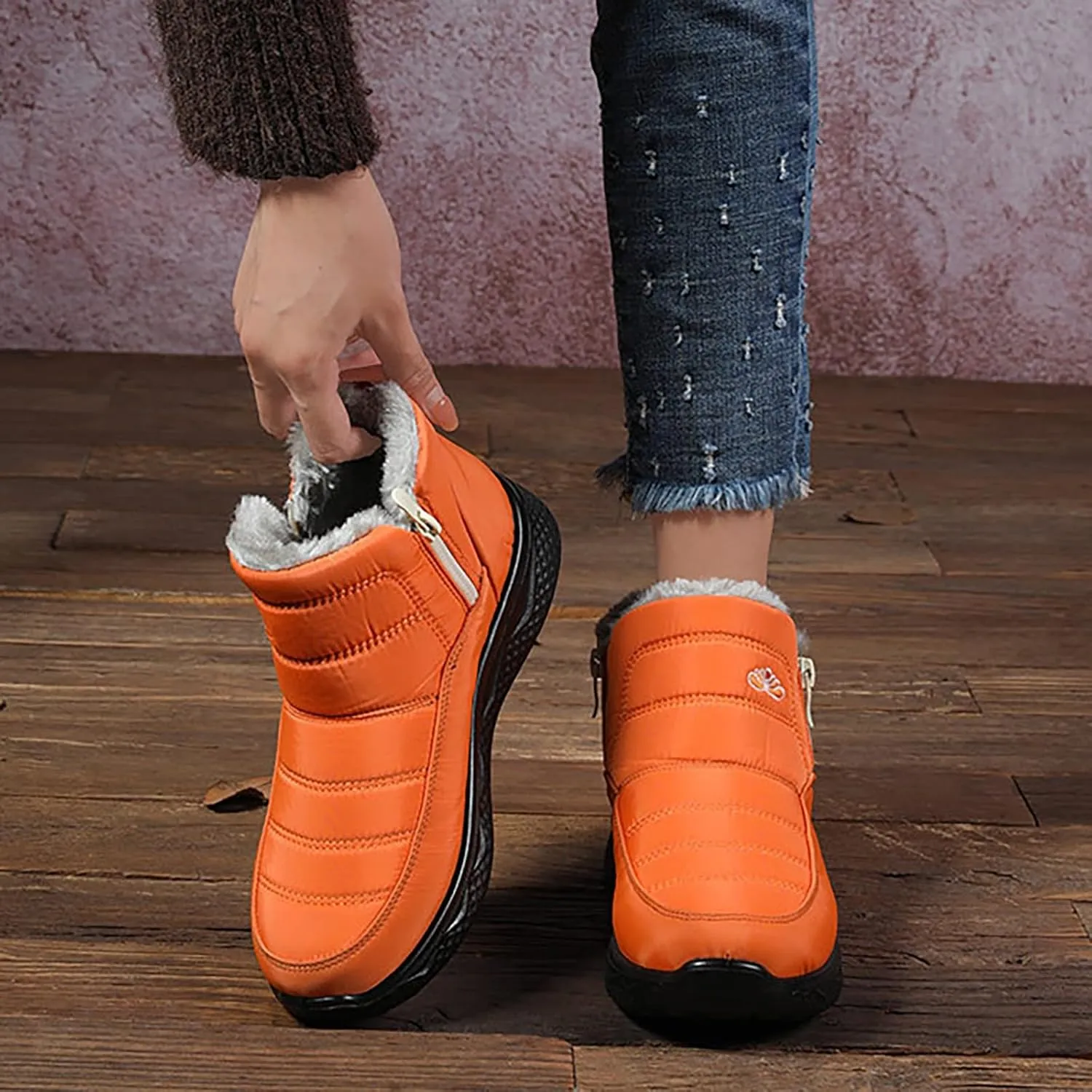 Snow Boots for Women Wide WidthSlip On Adults Winter Boots Womens Women Ankle Booties Barefoot Shoes Grounded Footwear Hiking Tennis Shoes Men Mens Booties Winter