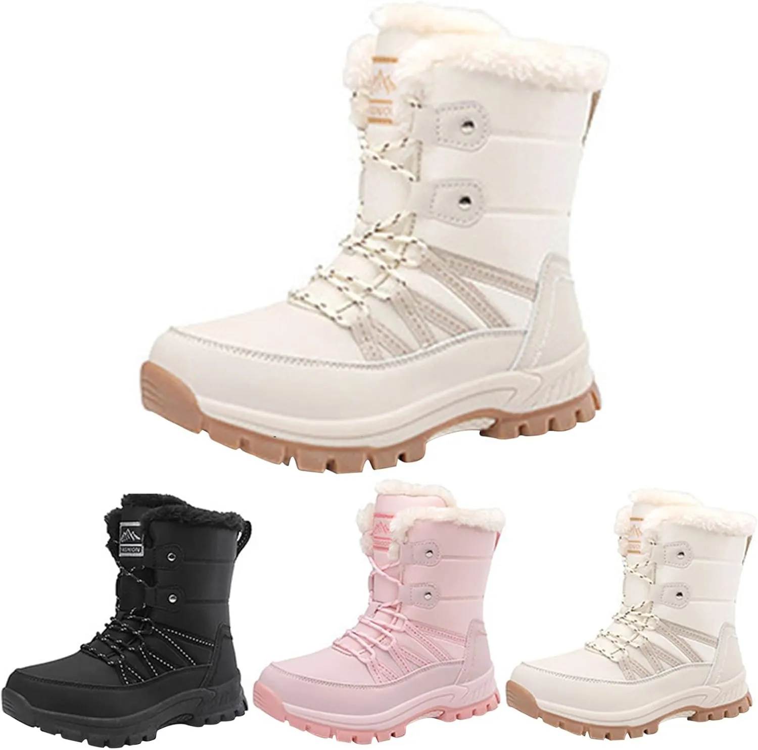Snow Boots for Womens Winter Shoes Warm Fur Lined Mid Calf Boots Women Anti Slip Waterproof Comfortable Outdoor Boot