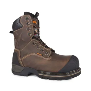 STC Men's 8" Rebel Safety Work Boots | Waterproof, Metal-Free, Composite Toe, Puncture Resistant, Electric Shock Protection, Reflective Inserts | Sizes 7-14