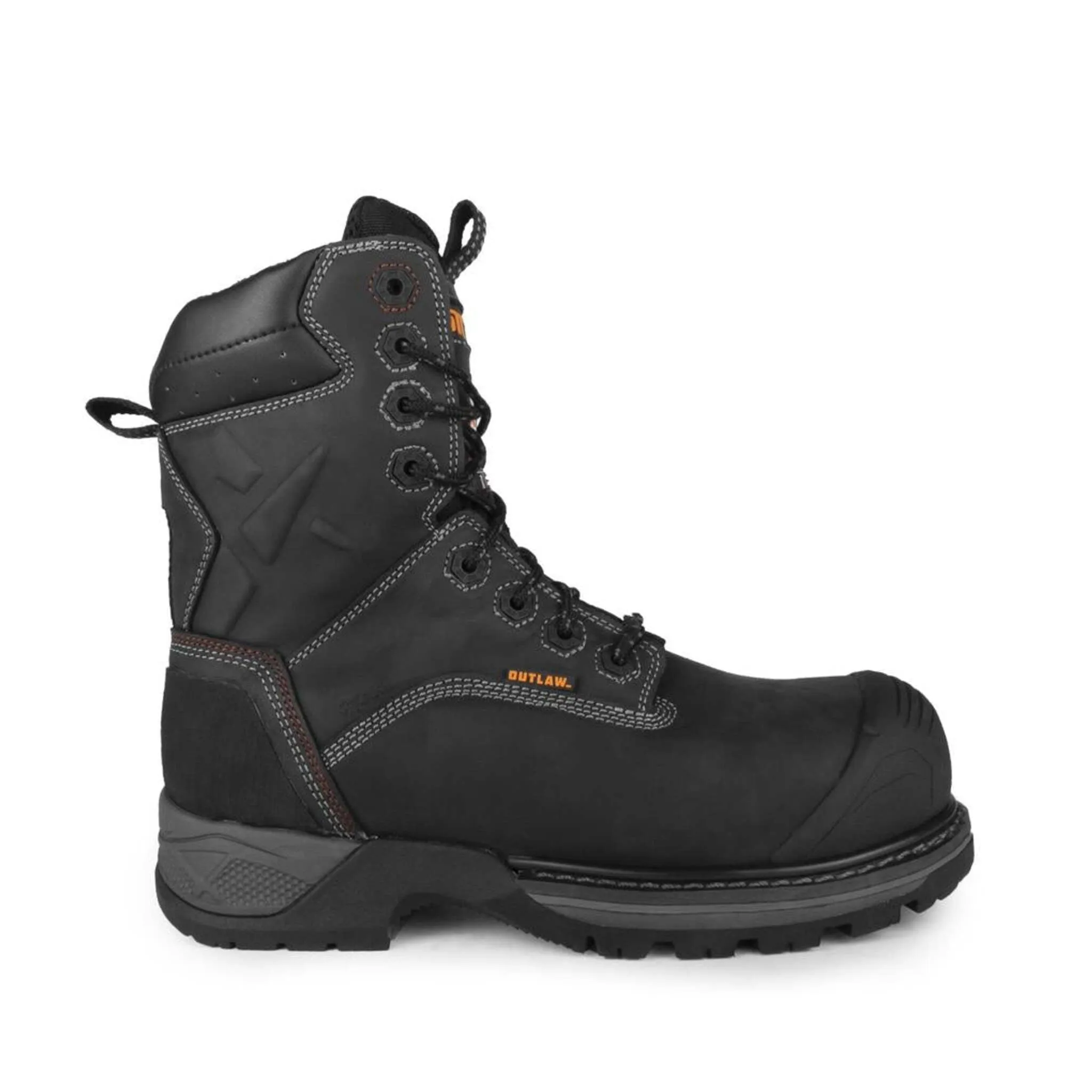 STC Men's 8" Rebel Safety Work Boots | Waterproof, Metal-Free, Composite Toe, Puncture Resistant, Electric Shock Protection, Reflective Inserts | Sizes 7-14