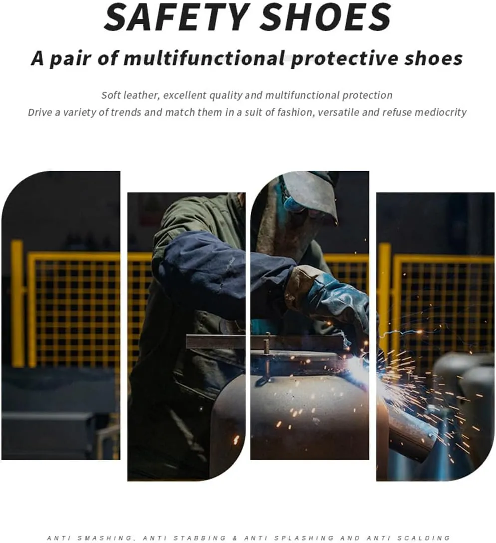 Steel Toe Boots for Men Work Boots Slip Resistant Safety Shoes Indestructible Industrial Construction Working Boots