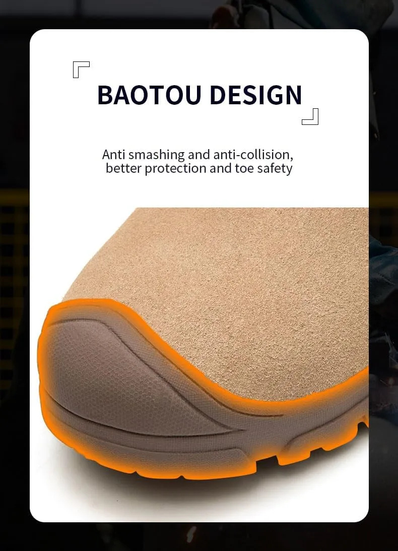 Steel Toe Boots for Men Work Boots Slip Resistant Safety Shoes Indestructible Industrial Construction Working Boots