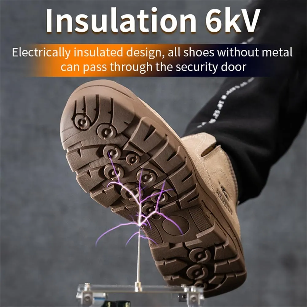 Steel Toe Boots for Men Work Boots Slip Resistant Safety Shoes Indestructible Industrial Construction Working Boots