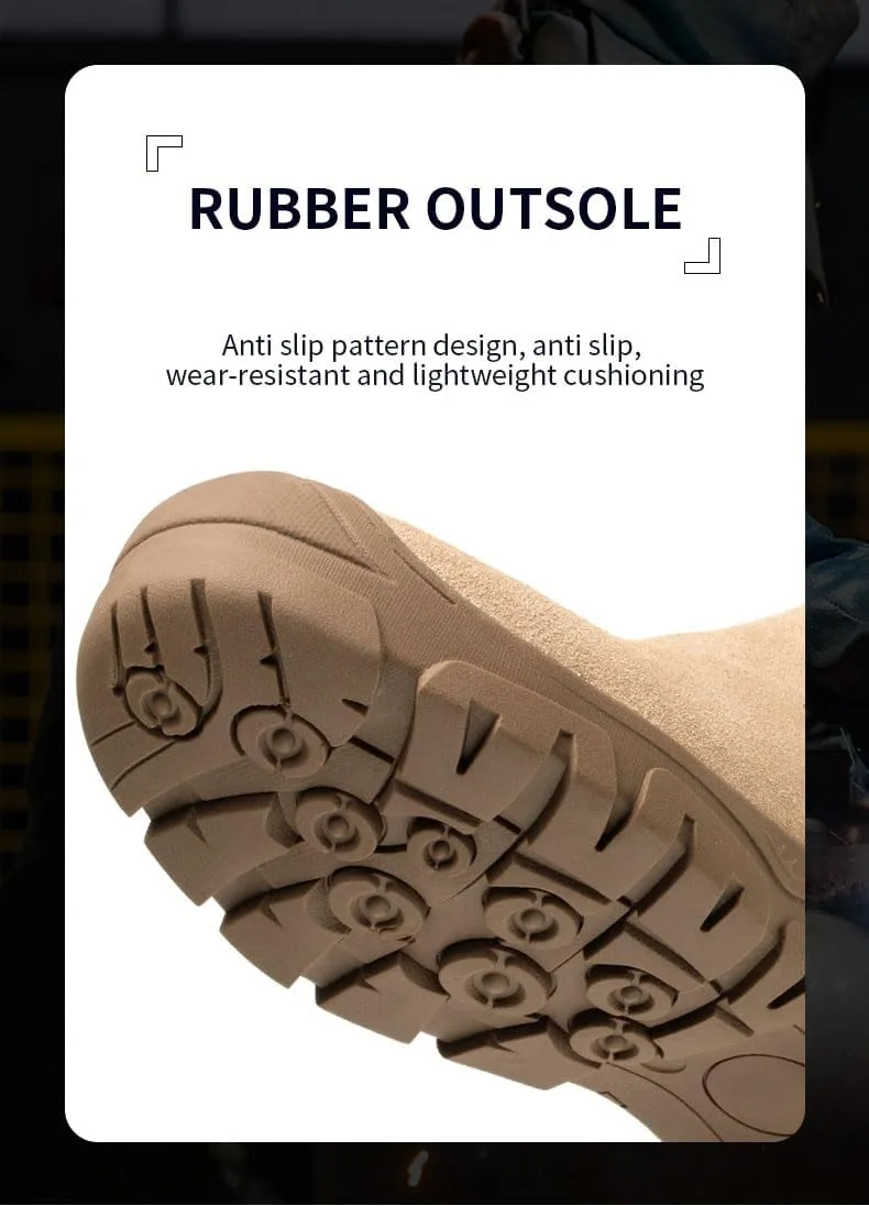 Steel Toe Boots for Men Work Boots Slip Resistant Safety Shoes Indestructible Industrial Construction Working Boots