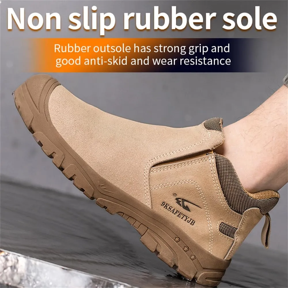 Steel Toe Boots for Men Work Boots Slip Resistant Safety Shoes Indestructible Industrial Construction Working Boots