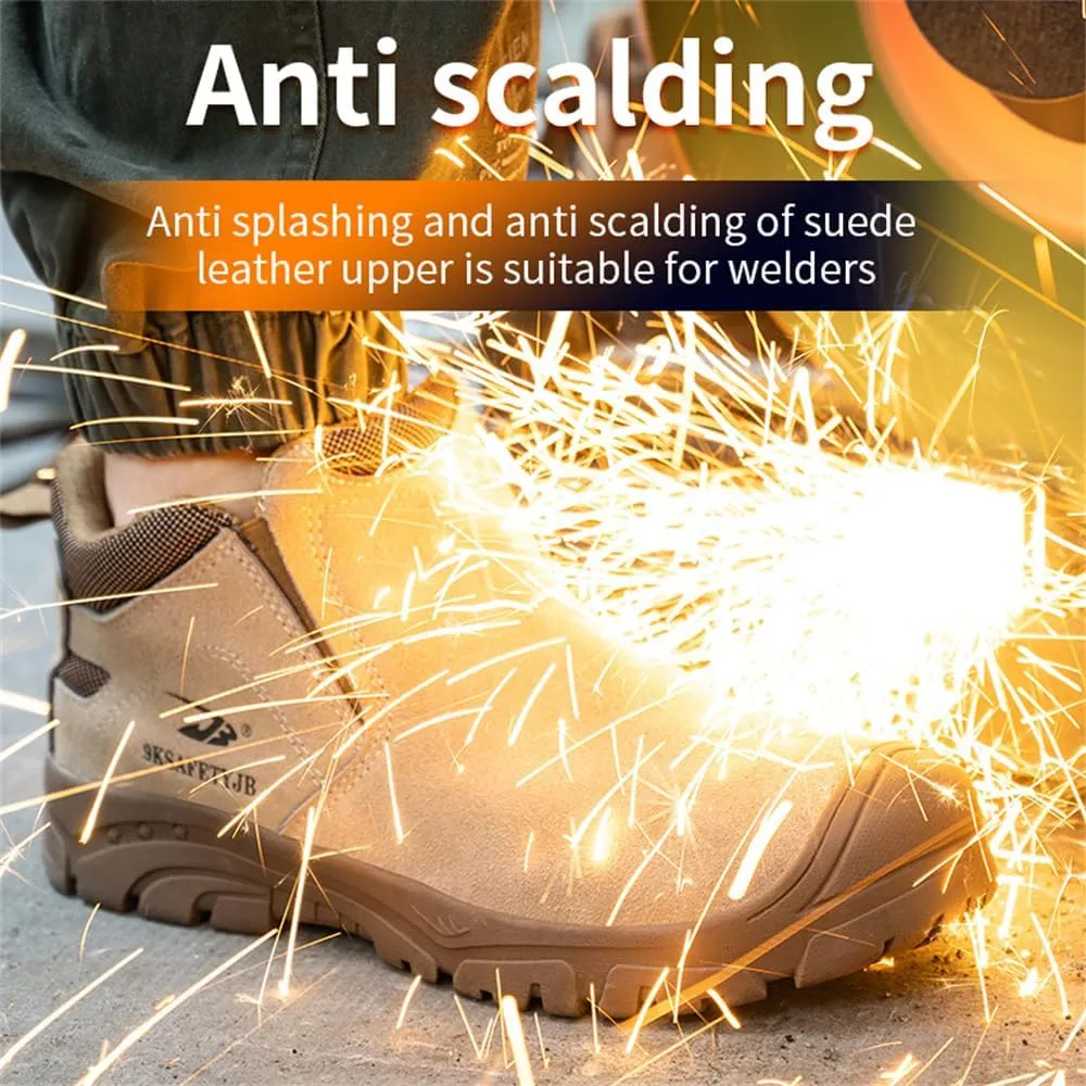 Steel Toe Boots for Men Work Boots Slip Resistant Safety Shoes Indestructible Industrial Construction Working Boots