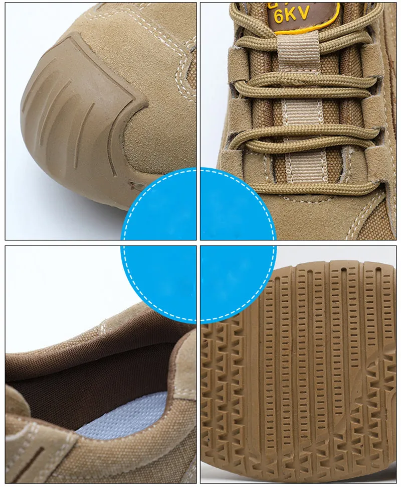 Steel Toe Shoes for Men Lightweight Comfortable Breathable Work Puncture Safety Slip Resistant Sneakers Indestructible Construction Industrial