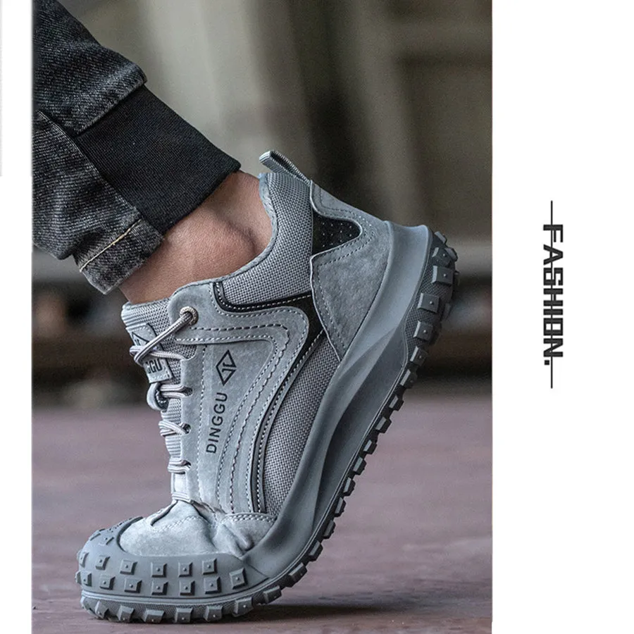 Steel Toe Shoes Men Women Lightweight Air Cushion Safety Sneakers Slip Resistant Work Sneakers Safety Toe Tennis Shoes Indestructible Shoe