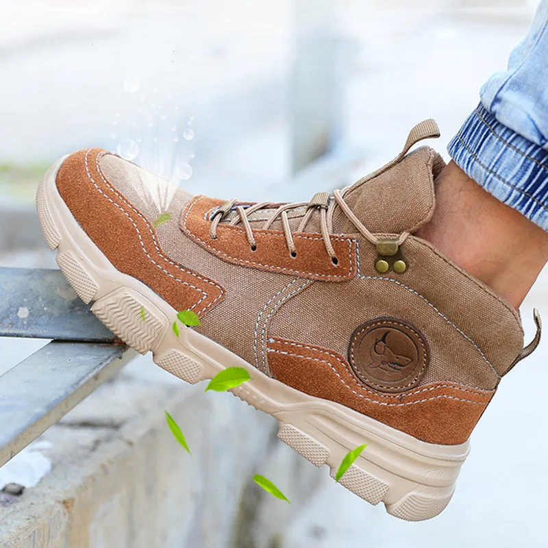 Steel Toe Waterproof Work Safety Boots for Men Slip Resistant Industrial & Construction