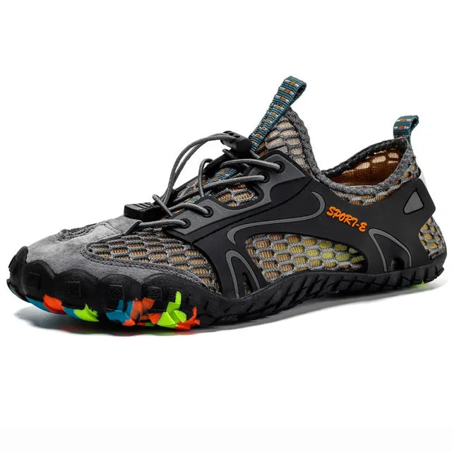 Summer Breathable Men Hiking Shoes Suede   Mesh Outdoor Men Sneakers Climbing Shoes Men Sport Shoes Quick-dry Water Shoes
