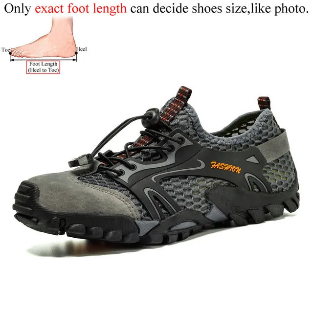 Summer Breathable Men Hiking Shoes Suede   Mesh Outdoor Men Sneakers Climbing Shoes Men Sport Shoes Quick-dry Water Shoes